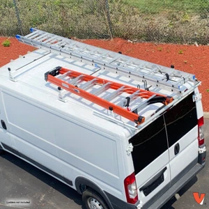 H1 3 Bar Steel Ladder Roof Rack w/Roller Fits: RAM ProMaster Low Roof 2014-On - Picture 1 of 12