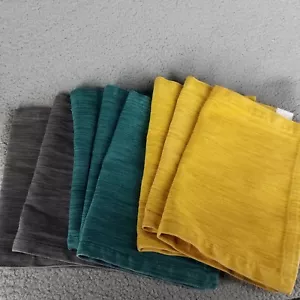 Crate & Barrel Grasscloth Placemats Set Of 8 Green Yellow Gray 14 x 19 Thick - Picture 1 of 13