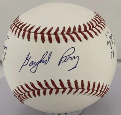 Gaylord Perry Signed Baseball OMLB w/ Multiple CY Inscriptions MLB HOLO + JSA - Image 1 of 4