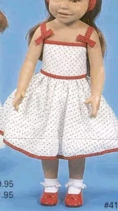 Euro Girl Diana Outfit Only Collection rot weiß Kleid Puppenfabrik - Bild 1 von 2