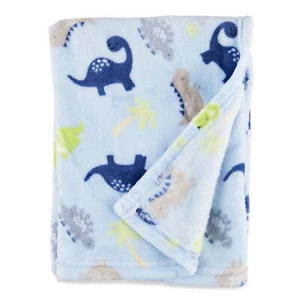 Parent's Choice Blue Dinosaurs Plush Baby Blanket, 30" x 36", Infant Boy - Picture 1 of 11