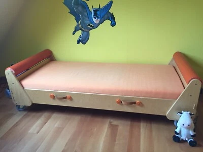 JAKO-O HABA kinderbett sunny birkenholz bett 90x200 rollen Holzgestell gebraucht - Bild 1 von 4