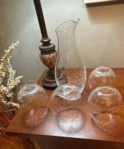 UNIQUE and ONE OF A KIND - Speckled Glass Decanter and Four Matching Glasses - Picture 1 of 7