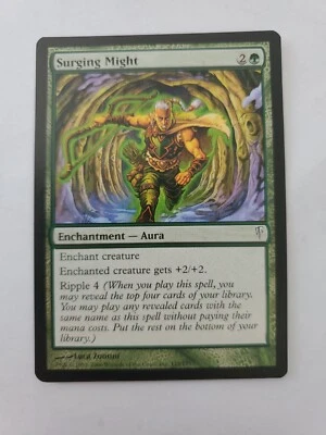 MTG Magic The Gathering Card Surging Might Enchantment Aura Green Coldsnap 2006 - Image 1 of 2