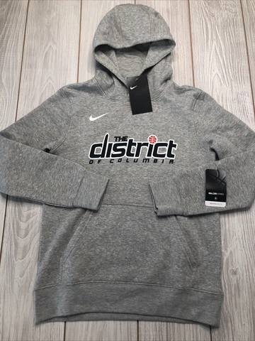 New Nike Washington Wizards Youth Hooded Sweatshirt Size Kids Medium Gray Hoodie Cover