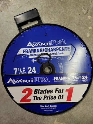 Avanti-Pro 7-1/4 pulgadas Hoja de sierra para enmarcar de servicio mediano x 24 dientes (paquete de 2) madera Foto 1 de 2