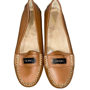 Mocasines ortopédicos Vionic Sydney cuero tostado sin cordones mocasines de conducción zapatos talla 11 - Imagen 1 de 11