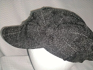Hat D & Y David And Young Cap Womens Cabbie Newsboy White Black Lined Bow - Picture 1 of 8