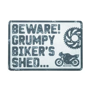 Oxford Beware Metal Motorcycle Garage Sign Motorbike Shed Tin Workshop Bar Cave - Picture 1 of 3