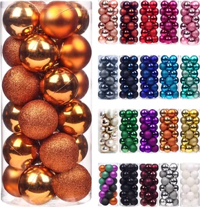 24 Pcs Mini Orange Shatterproof Christmas Balls for Tree Holiday & Party Decor - Picture 1 of 12