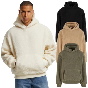 Urban Classics Oversized Teddy Hoody Herren Kapuzenpullover Hoodie S-5XL Fleece - Picture 1 of 37