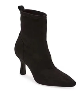 NWT WORTHINGTON Womens Olympia Flared Heel Booties Boots Size 6 Black Faux Suede - Picture 1 of 13