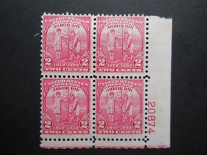 #717 2c Arbor Day Plate Block #20874 LR MH OG VF CV $5.50 - Picture 1 of 1