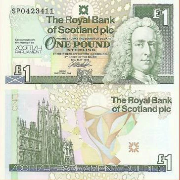 SCOTLAND 1 POUND P360 a 1999 COMMEMORATIVE SCOTTISH PARLIAMENT UNC GB UK NOTE - Image 1 of 1