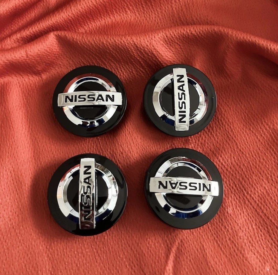 4 Nissan Black & Silver 54mm Wheel Center Cap Fit 40343AU51 Altima Maxima Murano - Image 1 of 4