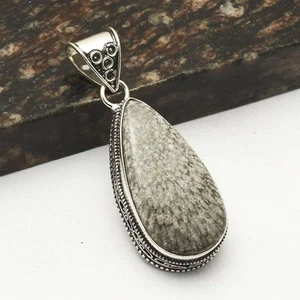Colgante de piedras preciosas de coral raya hecho a mano diseño antiguo joyería 2,4" AP-64434 - Imagen 1 de 1
