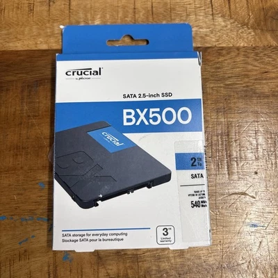 Crucial BX500 2TB 3D NAND SATA 2.5-inch SSD SEALED 540mb Read / Write - Image 1 of 3