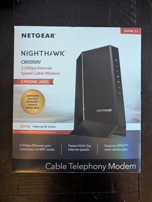 NETGEAR Nighthawk CM2050V Speed Cable Modem & Router Xfinity Voice New in Box - Image 1 of 4
