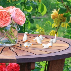 6Pcs Mini Desk Goose Figurines Goose Statue for Farm Dollhouses Cake Toppers - Picture 1 of 7