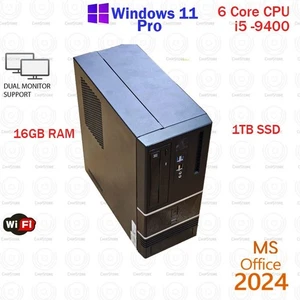Nobilis Custom PC Desktop Intel Core i5 9400 16GB 1TB SSD Win 11 Pro Office24 - Picture 1 of 3