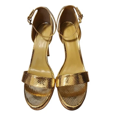 Michael Kors Women's  8.5 M Jordyn Metallic Leather Platform Sandal Gold *Read - Image 1 of 4
