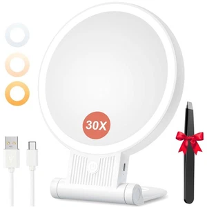 1X/30X Magnifying Mirror with Light, Double Sided Makeup Mirror with Adjustab... - Picture 1 of 9