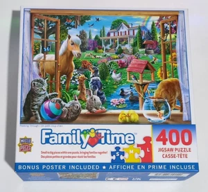 PUZZLE  MasterPieces Family Time  PEEKING THROUGH  400 Piece Jigsaw Puzzle NEW - Picture 1 of 16