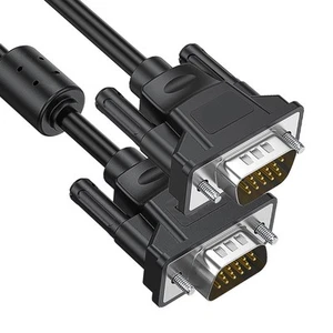 VGA Male To Male Cable Full Copper Double Shielded 15 Pin HD 1920x1080 60Hz V FY - Afbeelding 1 van 16