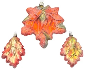 1998 Christopher Radko Maple Frost Set of 3 Leaves - Picture 1 of 6