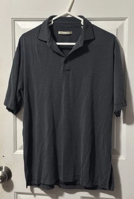Camisa polo de golf Jamaica Jaxx de manga corta de 3 botones azul medio a rayas para hombre Foto 1 de 4