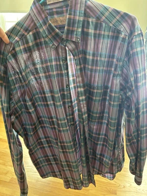 Camisa masculina grande vintage com botões Henry Gretchel - Imagem 1 de 4