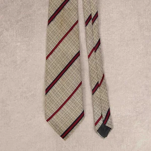 Vintage 60er Jahre gestreifte Repp Krawatte hellgrau Gentleman  - Bild 1 von 6