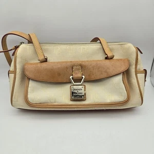 Dooney & Bourke Vintage Signature Monogram Small Zip-Top Leather Mini Purse Y2k - Picture 1 of 18