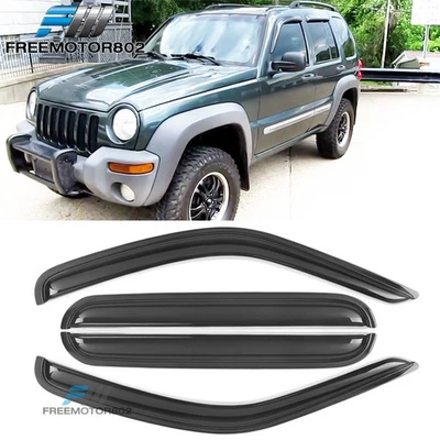 Se adapta a 02-07 Jeep Liberty KJ Sedán Viseras Ventana Lluvia Protector Solar Acrílico 4 Piezas Foto 1 de 4