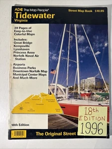 Tidewater Virginia Street Map 1996 ADC Atlas Norfolk Naval Air Station VA Guide - Picture 1 of 17