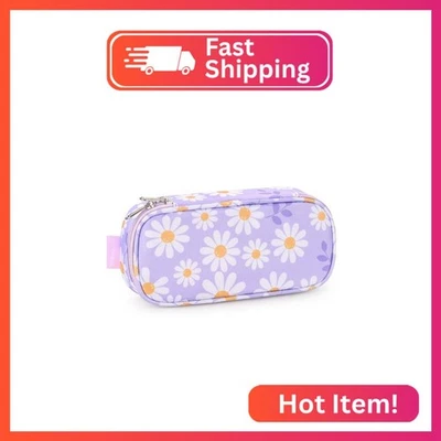 Estuche para lápices mibasies niñas para niños, bolsa para lápices de múltiples ranuras, púrpura margarita Foto 1 de 2