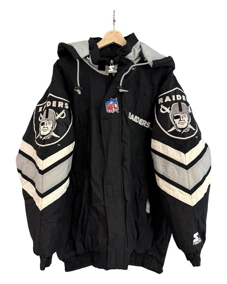 Chaqueta De Colección Años 90 Las Vegas Raiders Para Hombres L Grande NFL Fútbol Starter Pro Line Foto 1 de 4