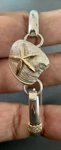 LeStage CONVERTIBLE BRACELET 925/14K GOLD~With STARFISH on CLAM SHELL CLASP(H56) - Picture 1 of 8