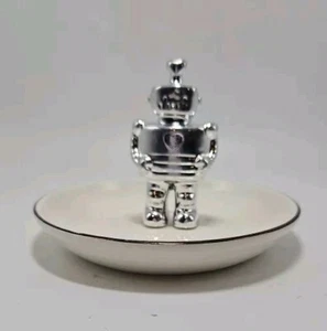 Einzigartige Roboter-Wechselschale und Ringhalter. Auch ein Schmuckhalter, Silberrand - Bild 1 von 7