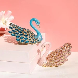Joyero Cisne Metal Baratija Pequeño Multicolor Pintado a Mano Adorno Moderno - Imagen 1 de 26
