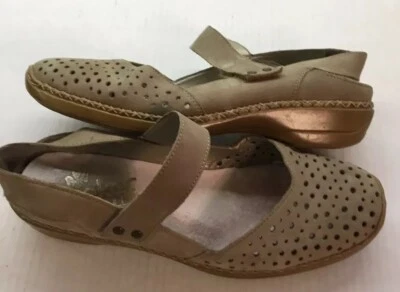 Rieker 41, Mujer’s 10-10.5 Puntera Cerrada Cordón Perforado Bronceado Oscuro Mary Jane Foto 1 de 4