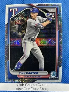 Mega Mojo refractor Rangers radiocontrol de béisbol cromado Evan Carter Bowman 2024 #65 - Imagen 1 de 2