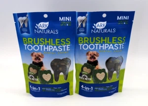 2X Ark Naturals Brushless Toothpaste Chews Mini Dogs Up To 8lbs 4oz Ea Exp 3/25 - Picture 1 of 5
