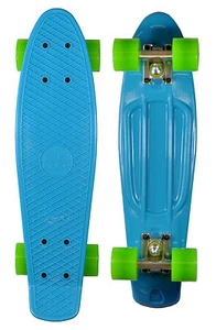Skate board Planche Fix plastique Bleu 56 cm Roulements ABEC 7 Rétro Vintage - Imagen 1 de 1
