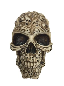 Totem Skull Lidded Jewelry Trinket Box Figurine Ossuary Graveyard Of Lost Souls - Picture 1 of 18