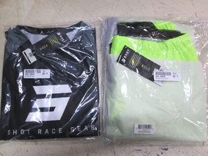 PANTALONES DE MOTOCROSS SHOT RACE GEAR + CONJUNTO DE JERSEY - 34" CINTURA + JERSEY GRANDE AMARILLO + NEGRO - Imagen 1 de 16