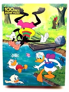 Vintage New Sealed Disney Friends 100pc Jigsaw Puzzle Donald Goofy Swimming - Picture 1 of 7