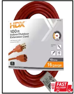 100 Ft. 16/3 Indoor/Outdoor Extension Cord, Orange - Picture 1 of 2