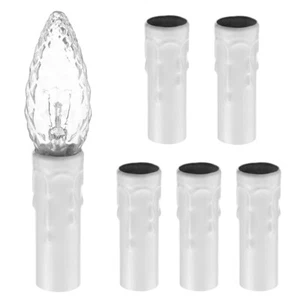 6Pcs Candle Drip Sleeve Tubes Chandelier Socket Covers for Wall Lamp - Picture 1 of 11