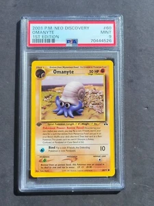 Pokemon PSA 9 1ST EDITION OMANYTE 60/75 NEO DISCOVERY SET NON HOLO - MINT - Picture 1 of 2